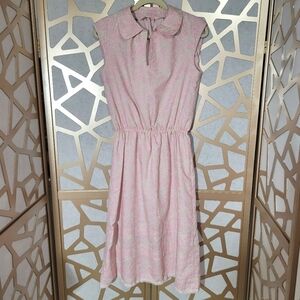 OOAK Handmade Pink & Cream Floral Print Shift Dress